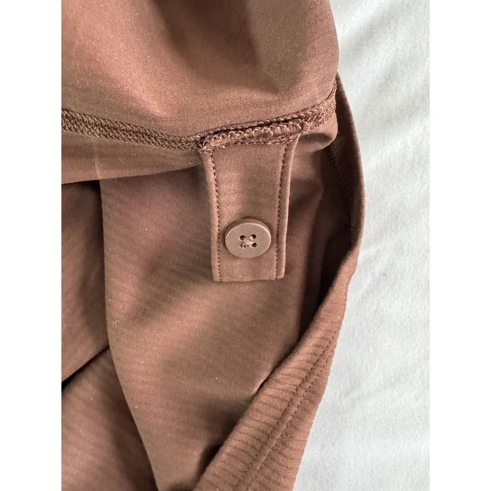 New Lululemon All Aligned Ribbed LS Henley Dress Size 8 LAVA CAKE BROWN NWT $128 - Picture 9 of 10